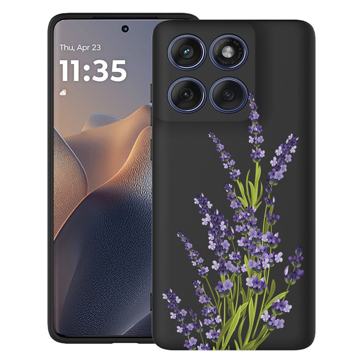 BestCase® Husa TPU Ultra Slim Compatibila cu Motorola Edge 60 Pro, Floral - Pressed Levander, 2052050 B 2054