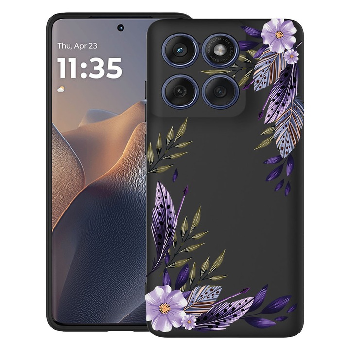 BestCase® Husa TPU Ultra Slim Compatibila cu Motorola Moto G86 Power, Floral - Levander, 3113067 B 2053