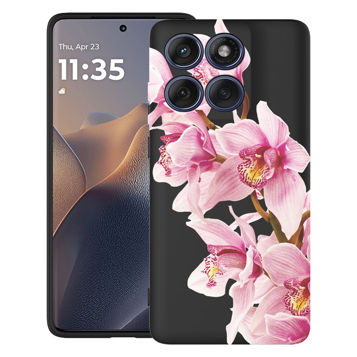 BestCase® Husa TPU Ultra Slim Compatibila cu Motorola Edge 60 Pro, Floral - Elegant Pink Orchid, 2052050 B 2066