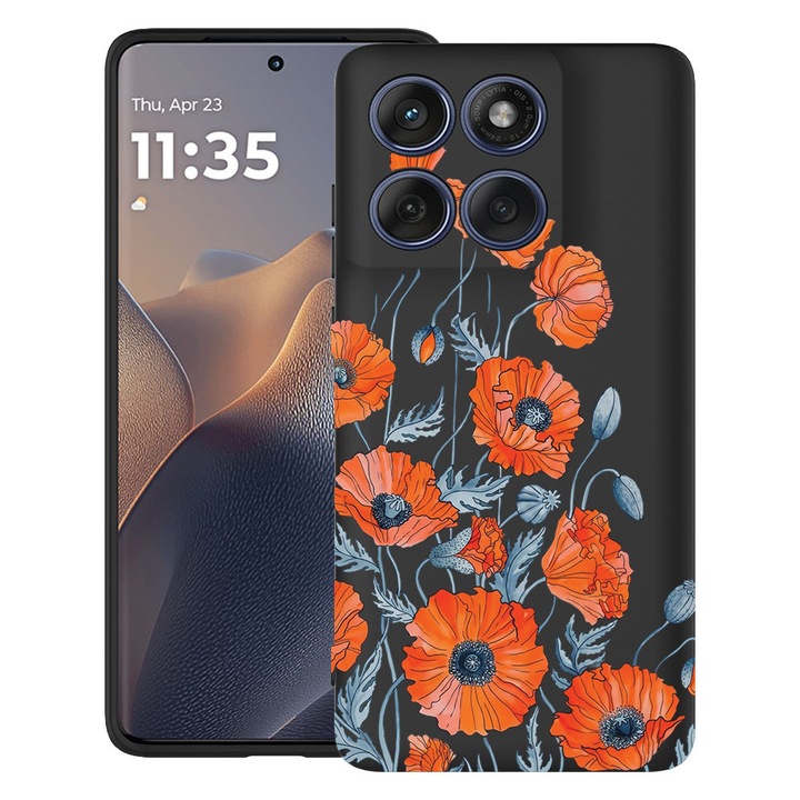 BestCase® Husa TPU Ultra Slim Compatibila cu Motorola Edge 60 Fusion / Edge 60, Floral - Minimalist Poppy, 2026265 B 2057