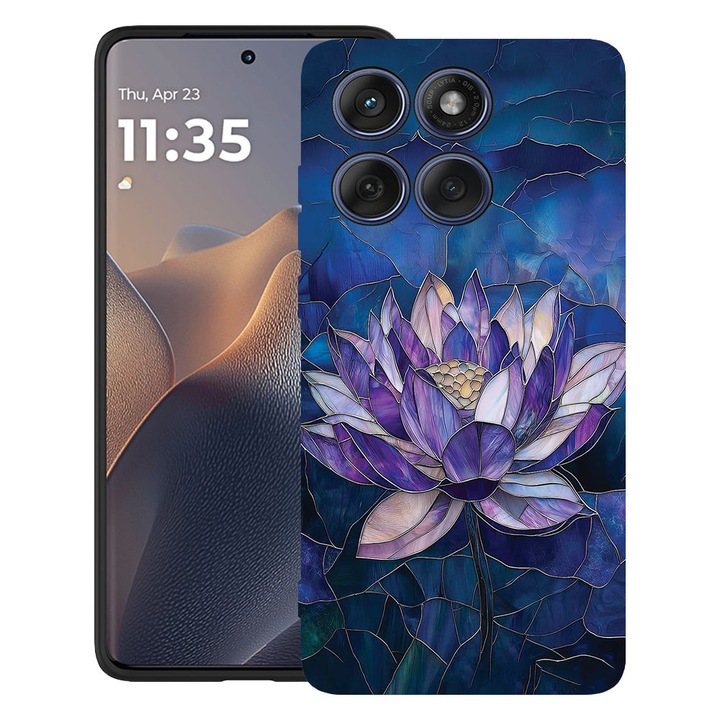 BestCase® Husa TPU Ultra Slim Compatibila cu Motorola Edge 60 Fusion / Edge 60, Floral - Stained Glass Lotus, 2026265 B 2071