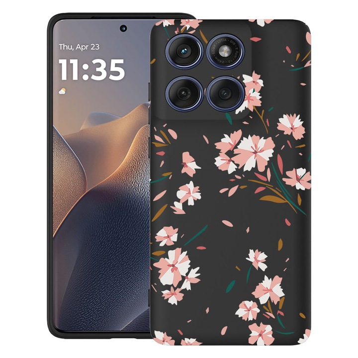 BestCase® Husa TPU Ultra Slim Compatibila cu Motorola Edge 60 Pro, Floral - Pastel Rose, 2052050 B 2034