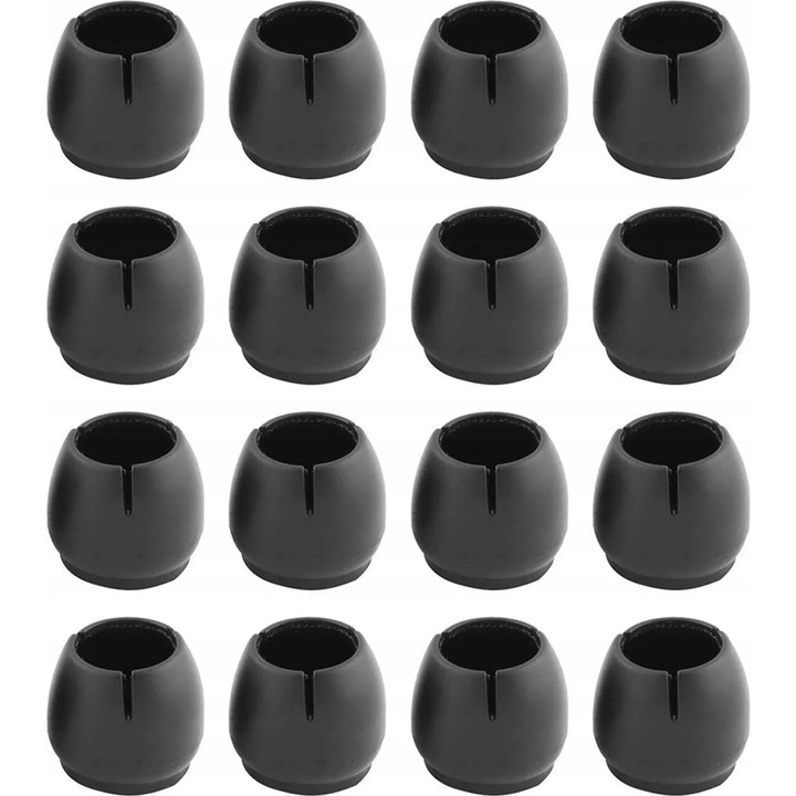 Set 32 protectii pentru picioare de mobilier, silicon, rotunde, reducere zgomot, 17-21 mm