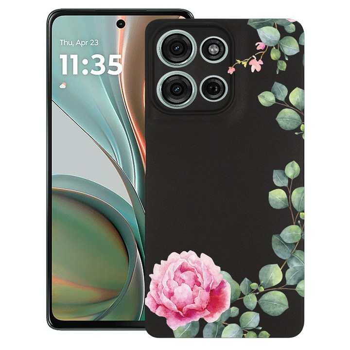 BestCase® Husa TPU Ultra Slim Compatibila cu Motorola Moto G15 / G17 / G17 Power, Floral - Minimalist Camellia, 1926337 B 2076