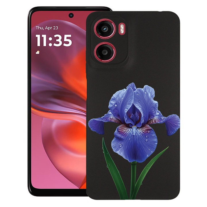 BestCase® Husa TPU Ultra Slim Compatibila cu Motorola Moto G05 / Moto E15, Floral - Iris, 1926336 B 2058