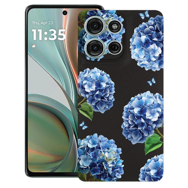 BestCase® Husa TPU Ultra Slim Compatibila cu Motorola Edge 50 Pro, Floral - Cute Hydrangea, 1803093 B 2077