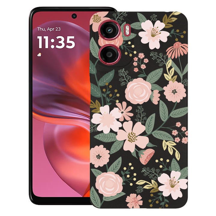 BestCase® Husa TPU Ultra Slim Compatibila cu Motorola Moto G05 / Moto E15, Floral - Lotus Pattern, 1926336 B 2068
