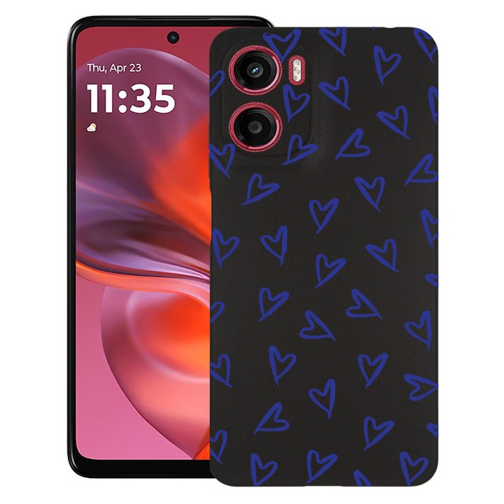BestCase® Husa TPU Ultra Slim Compatibila cu Motorola Moto G05 / Moto E15, Cute Hearts Pattern, 1926336 B 2088