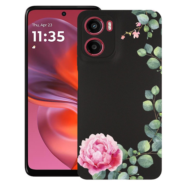 BestCase® Husa TPU Ultra Slim Compatibila cu Motorola Moto G05 / Moto E15, Floral - Minimalist Camellia, 1926336 B 2076