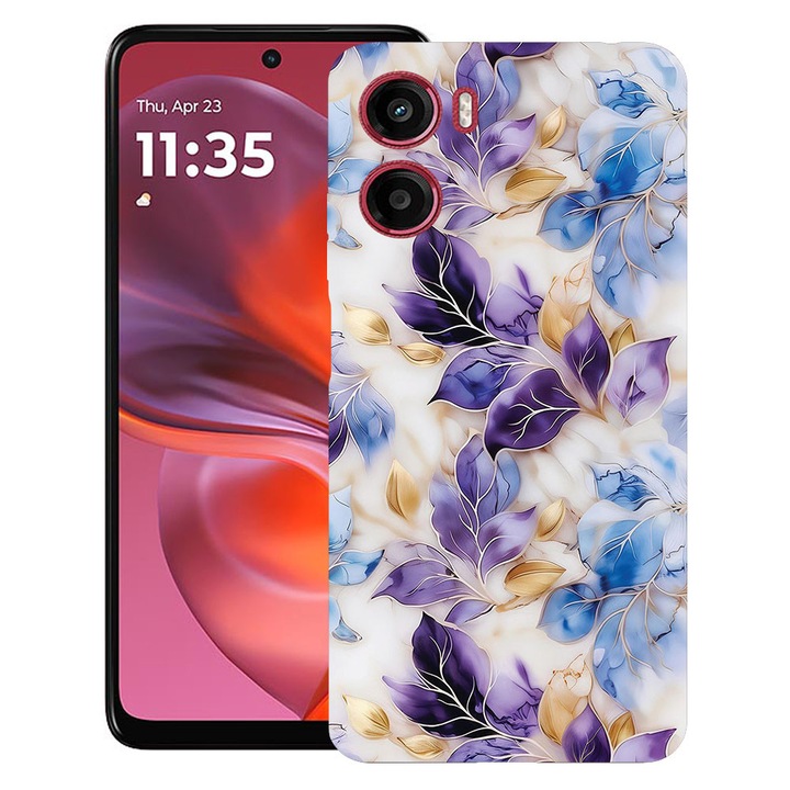 BestCase® Husa TPU Ultra Slim Compatibila cu Motorola Moto G05 / Moto E15, Floral - Aesthetic Tulip, 1926336 B 2083