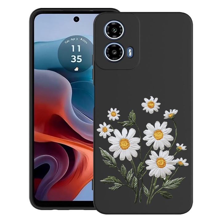 BestCase® Husa TPU Ultra Slim Compatibila cu Motorola Moto G24 / G24 Power / Moto G04, Floral - Minimalist Daisy, 1894727 B 2030