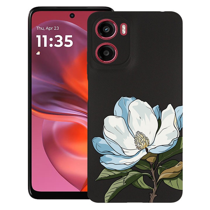 BestCase® Husa TPU Ultra Slim Compatibila cu Motorola Moto G05 / Moto E15, Floral - Blue Magnolia, 1926336 B 2050