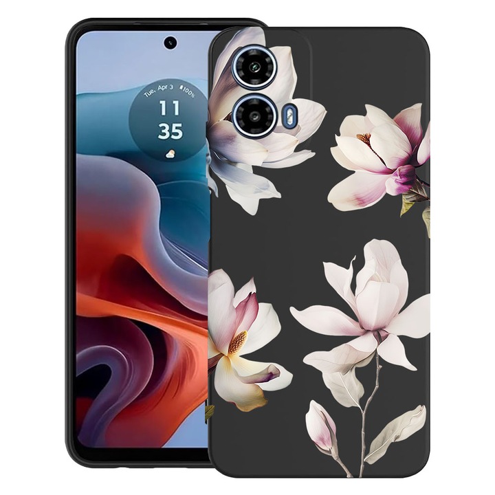 BestCase® Husa TPU Ultra Slim Compatibila cu Motorola Moto G24 / G24 Power / Moto G04, Magnolia Floral Design, 1894727 B 2046
