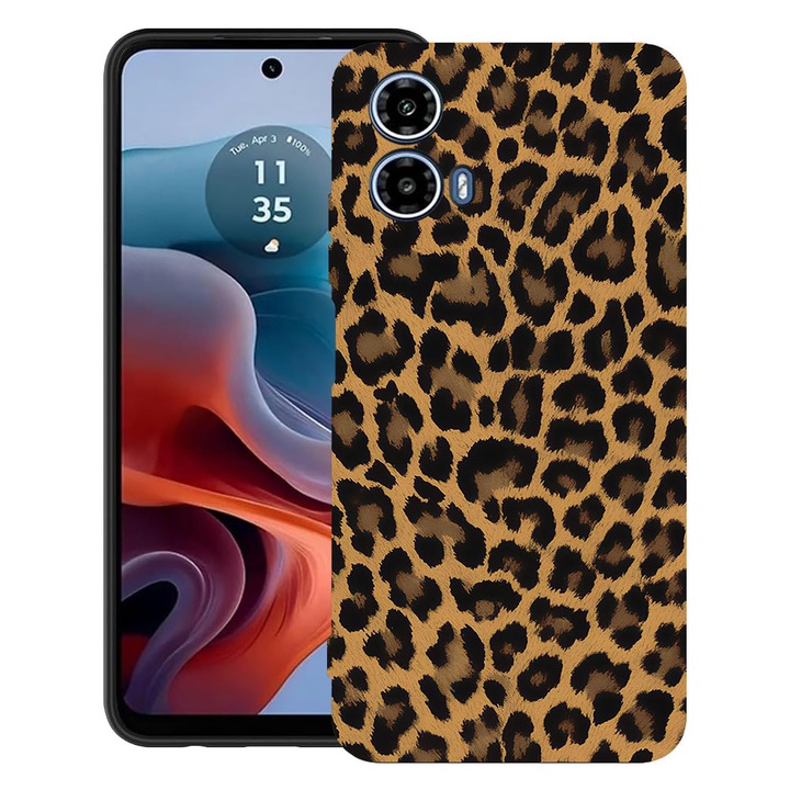 BestCase® Husa TPU Ultra Slim Compatibila cu Motorola Moto G24 / G24 Power / Moto G04, Leopard Pattern, 1894727 B 2019