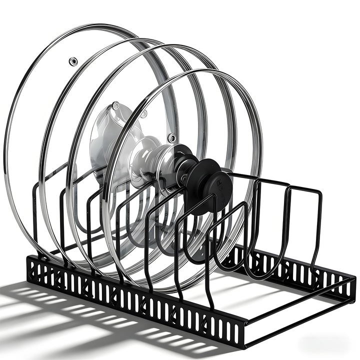 Suport si Scurgator de Vase YOUKUKE®, Suport Vesela Dulap sau Chiuveta pe Blat, Uscator pentru Farfurii, Capace Oale, Tigai, Pahare, Organizator Bucatarie Multifunctional, 30 x 19 x 13.3 cm cm, Negru