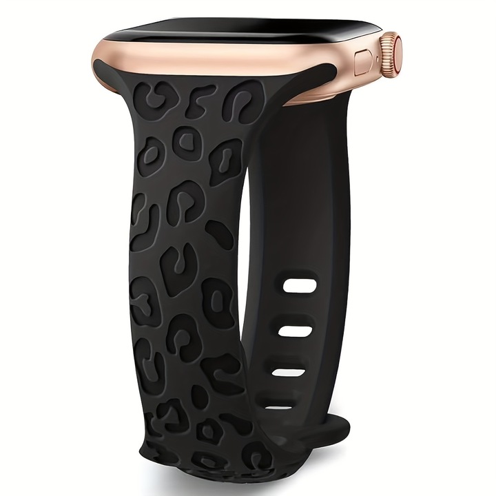 Bratara sport din silicon leopard pentru ceas Apple, impermeabila, 42/44/45/49MM