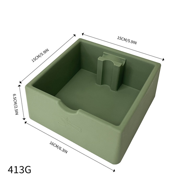 Cutie pentru cafea, 16x15x6.5cm, material ABS, design cu margini ridicate, verde, set.