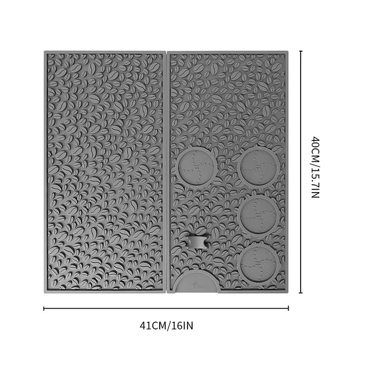 Masuta pentru cafea, 40x20.5cm, set 2 piese, silicon, antiderapant, gri