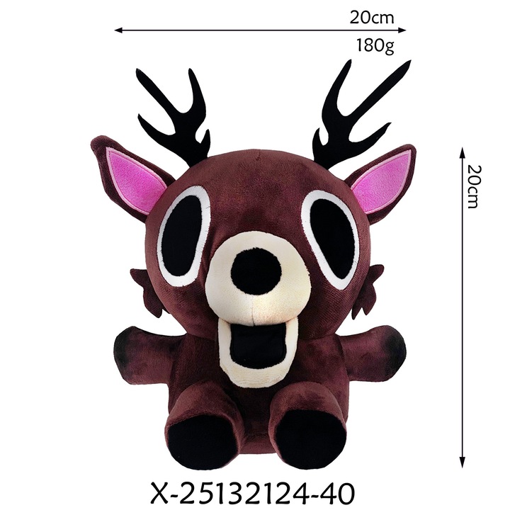 Jucarie de plus, cerb dragut, 20x20 cm, culoare roscata-brown