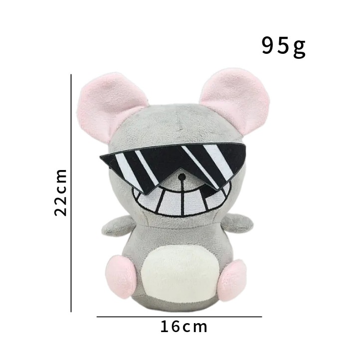 Jucarie de plus - Radical Mouse - gri si roz - 22x16cm