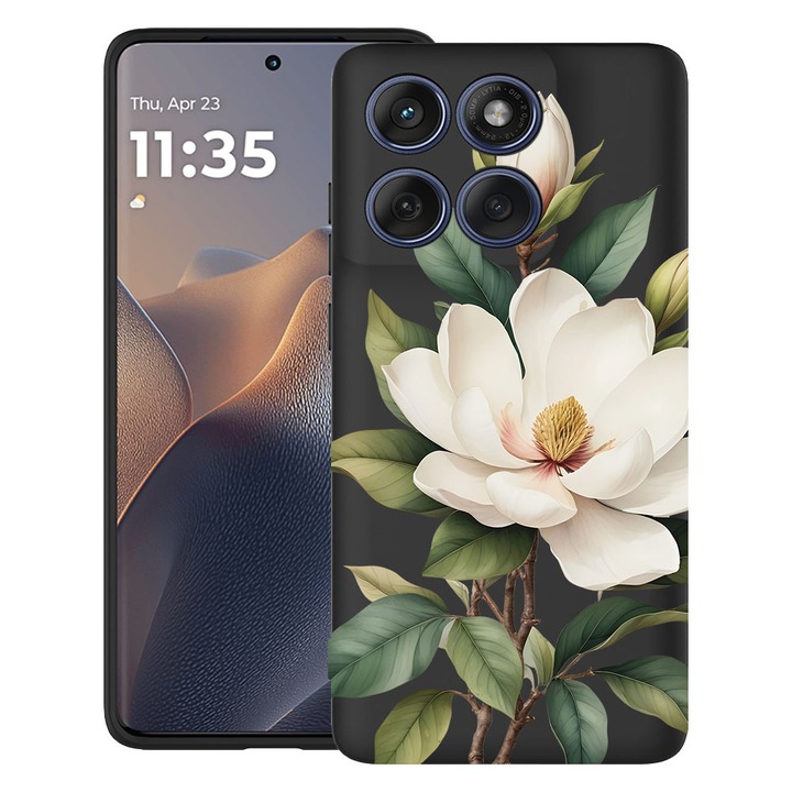 BestCase® Husa TPU Ultra Slim Compatibila cu Motorola Moto G86 Power, Floral - White Magnolia, 3113067 B 2052
