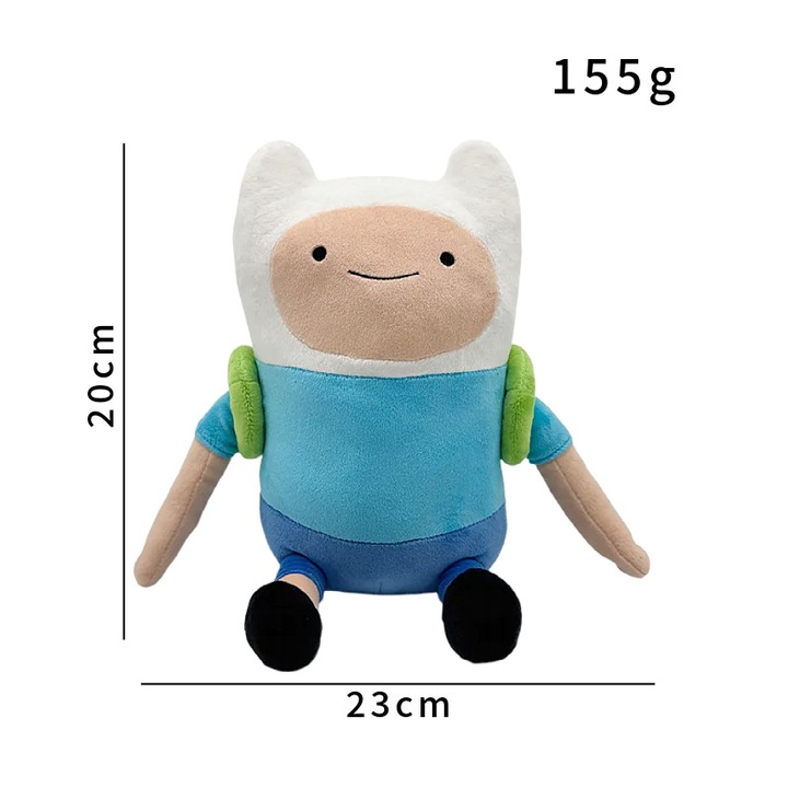 Jucarie de plus Finn, albastru si alb, 23x20 cm, ambalaj comprimat individual