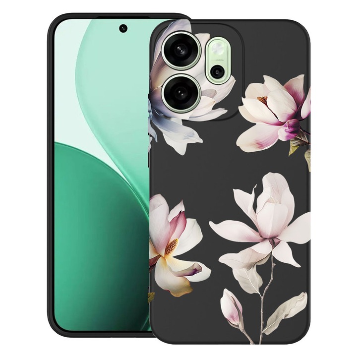 BestCase® Husa TPU Ultra Slim Compatibila cu OPPO Reno14 F / FS, Magnolia Floral Design, 2100009 B 2046