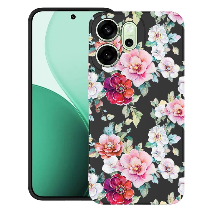 BestCase® Husa TPU Ultra Slim Compatibila cu OPPO Reno14 F / FS, Floral - Camellia Pattern, 2100009 B 2074