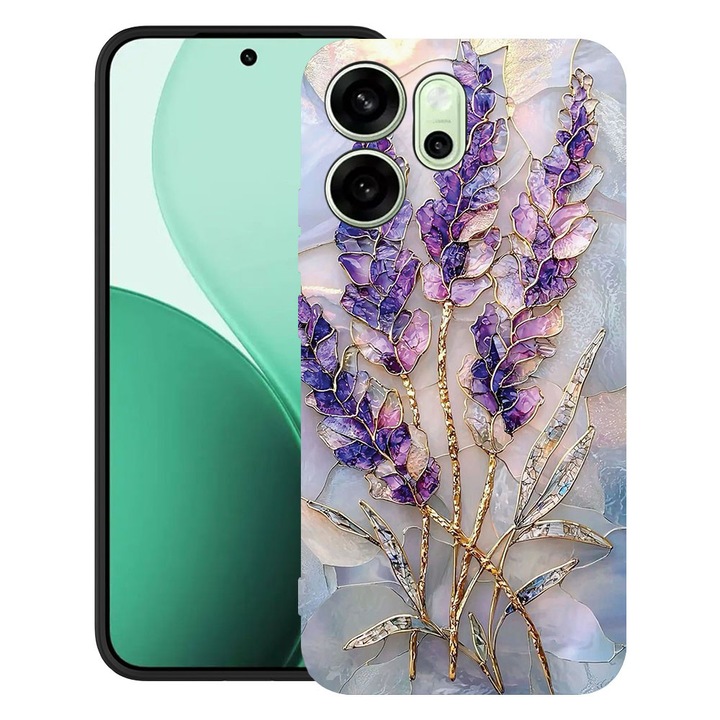 BestCase® Husa TPU Ultra Slim Compatibila cu OPPO Reno13 F / FS, Floral - Golden Hydrangea, 2022872 B 2080