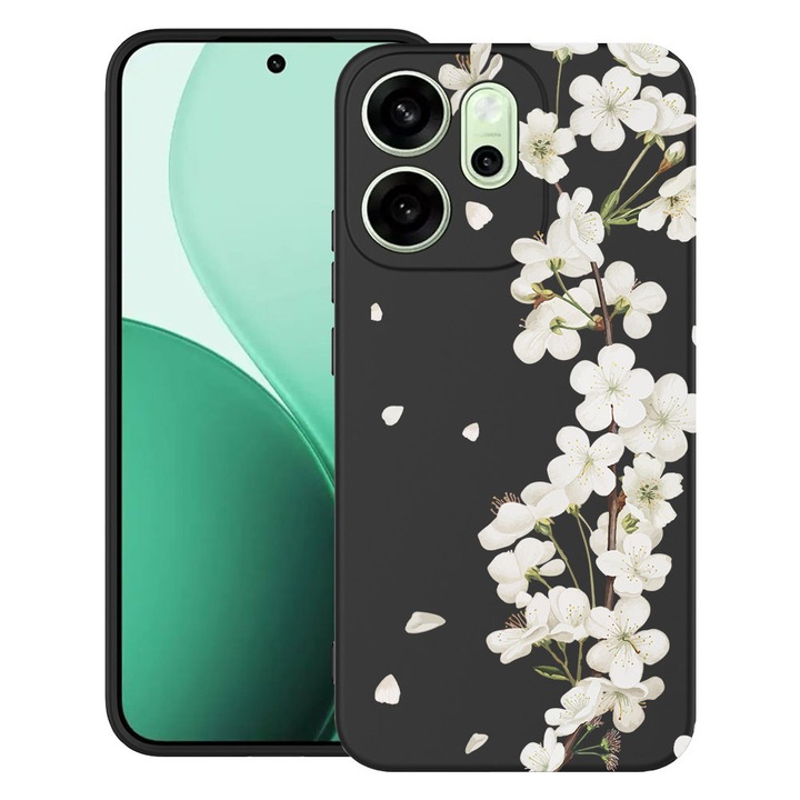BestCase® Husa TPU Ultra Slim Compatibila cu OPPO Reno13 F / FS, Floral - Aesthetic White Cherry Blossom, 2022872 B 2041
