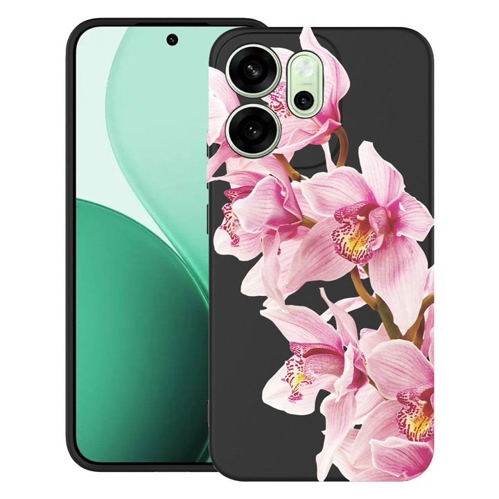 BestCase® Husa TPU Ultra Slim Compatibila cu OPPO Reno13 F / FS, Floral - Elegant Pink Orchid, 2022872 B 2066