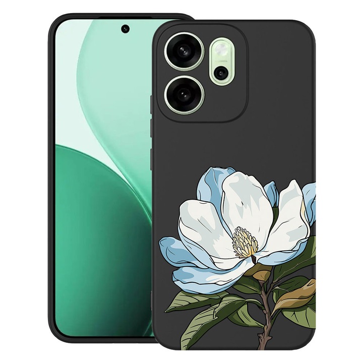 BestCase® Husa TPU Ultra Slim Compatibila cu OPPO Reno14 F / FS, Floral - Blue Magnolia, 2100009 B 2050