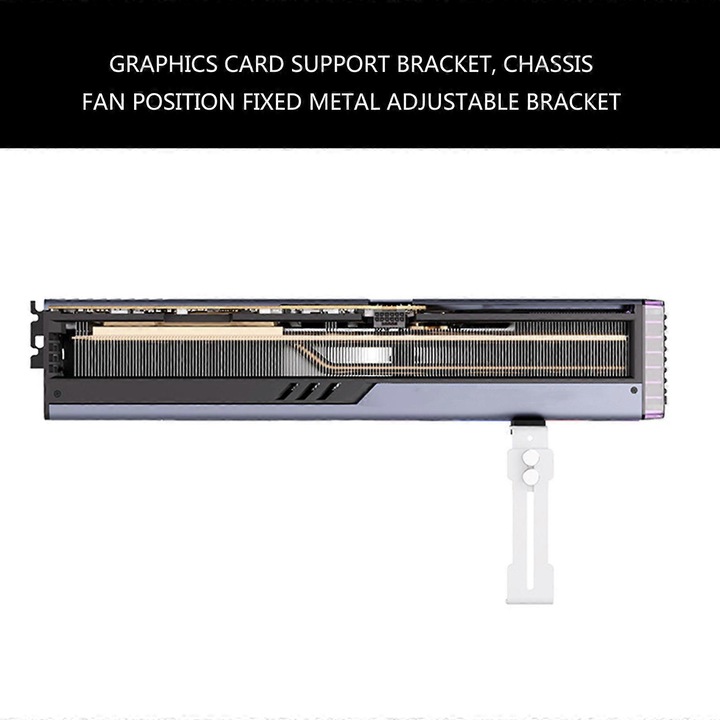 Suport GPU ajustabil, alb/negru, 96x38mm, pentru stabilitate si protectie grafica