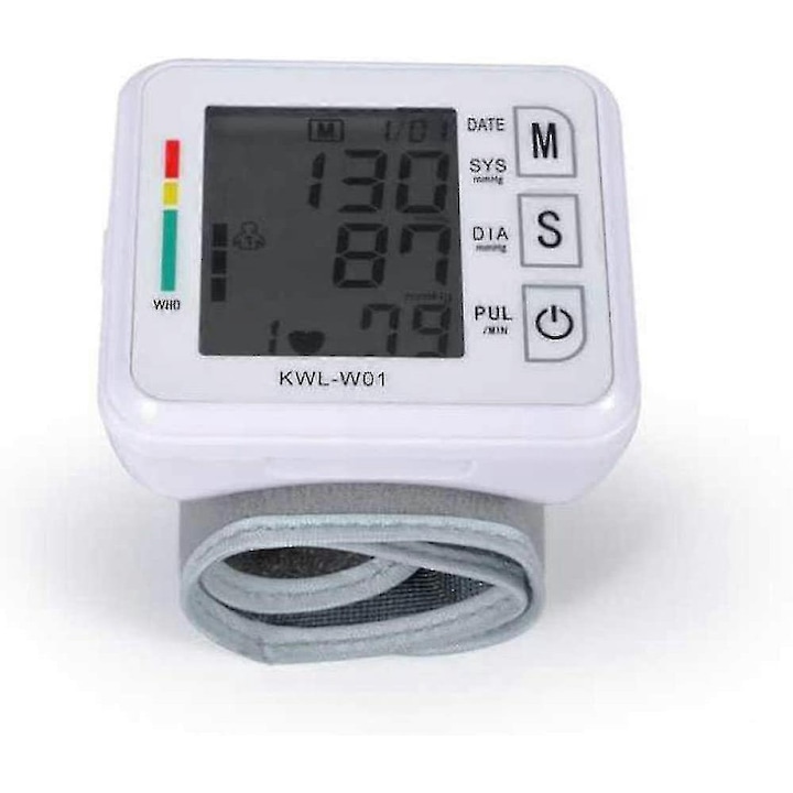Monitor de tensiune arteriala digital, LCD, 7.56x6.84x3.1cm, 99 memorii, detectie puls, indicator hipertensiune