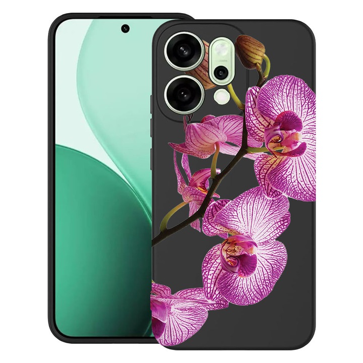 BestCase® Husa TPU Ultra Slim Compatibila cu OPPO Reno14, Floral - Pink Orchid, 2082899 B 2064