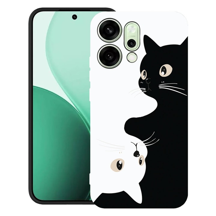 BestCase® Husa TPU Ultra Slim Compatibila cu OPPO Reno14, Black&White Cats, 2082899 B 2017