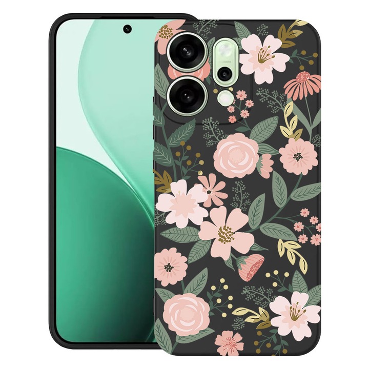 BestCase® Husa TPU Ultra Slim Compatibila cu OPPO Reno14, Floral - Lotus Pattern, 2082899 B 2068