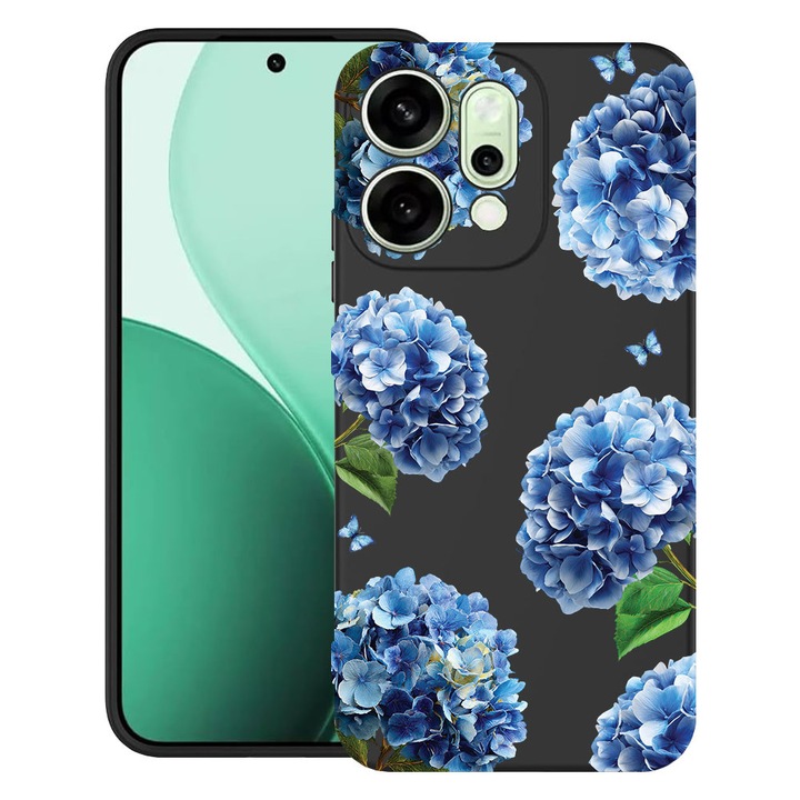 BestCase® Husa TPU Ultra Slim Compatibila cu OPPO Reno14, Floral - Cute Hydrangea, 2082899 B 2077