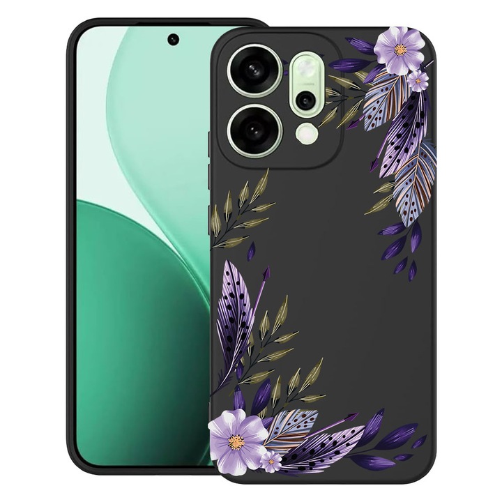 BestCase® Husa TPU Ultra Slim Compatibila cu OPPO Reno14, Floral - Levander, 2082899 B 2053