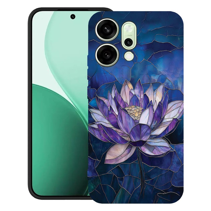 BestCase® Husa TPU Ultra Slim Compatibila cu OPPO Reno14, Floral - Stained Glass Lotus, 2082899 B 2071