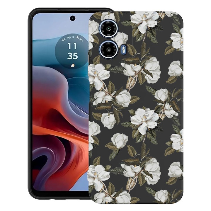 BestCase® Husa TPU Ultra Slim Compatibila cu Motorola Moto G24 / G24 Power / Moto G04, Floral - Pastel Magnolia Flowers, 1894727 B 2048