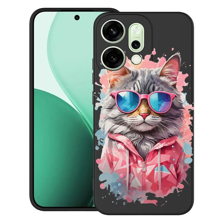 BestCase® Husa TPU Ultra Slim Compatibila cu OPPO Reno14, Shopping Queen Cat, 2082899 B 2013