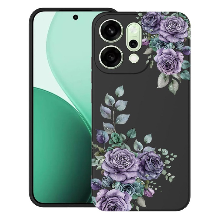 BestCase® Husa TPU Ultra Slim Compatibila cu OPPO Reno14, Floral - Pastel Rose Bloom, 2082899 B 2033