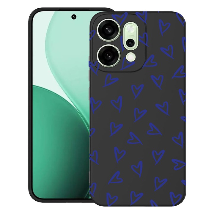 BestCase® Husa TPU Ultra Slim Compatibila cu OPPO Reno14, Cute Hearts Pattern, 2082899 B 2088