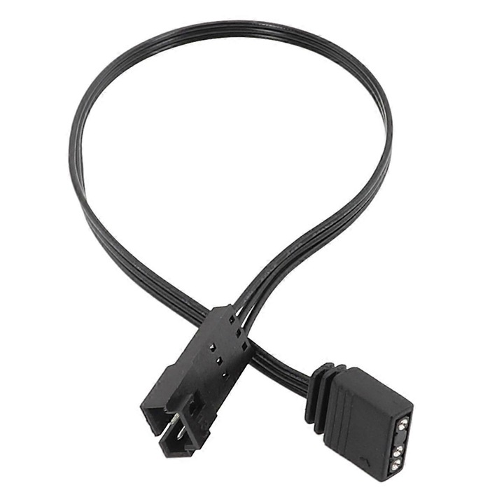 Cablu adaptor 5V ARGB 3PIN pentru placa de baza 5V 3PIN, negru, 24AWG