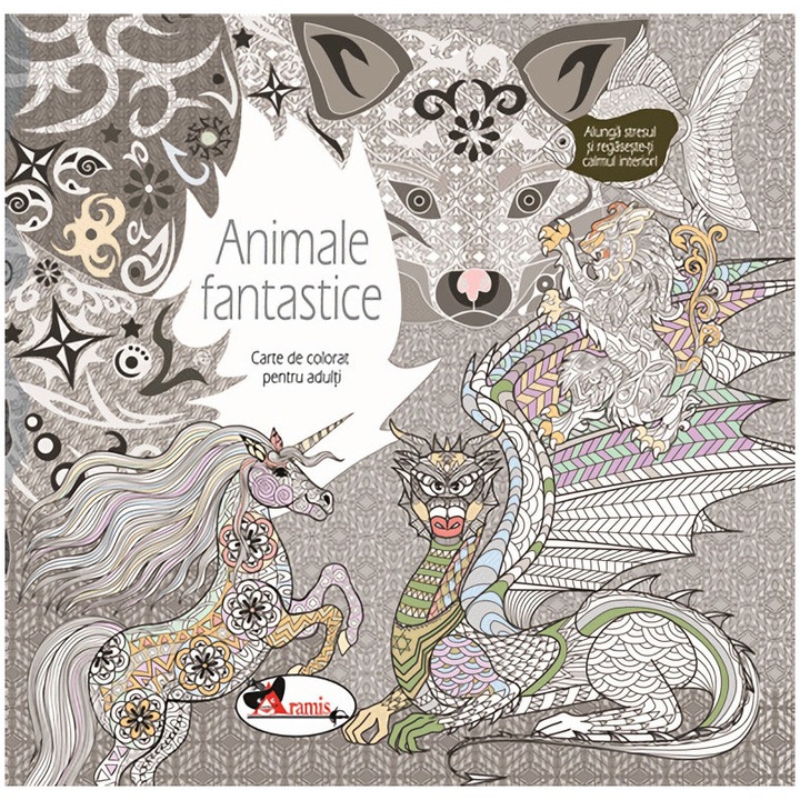 Animale fantastice- carte de colorat pt.adulti