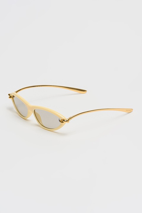 Bottega Veneta, Слънчеви очила Cat-Eye, 56-14-145, Златист/Крем