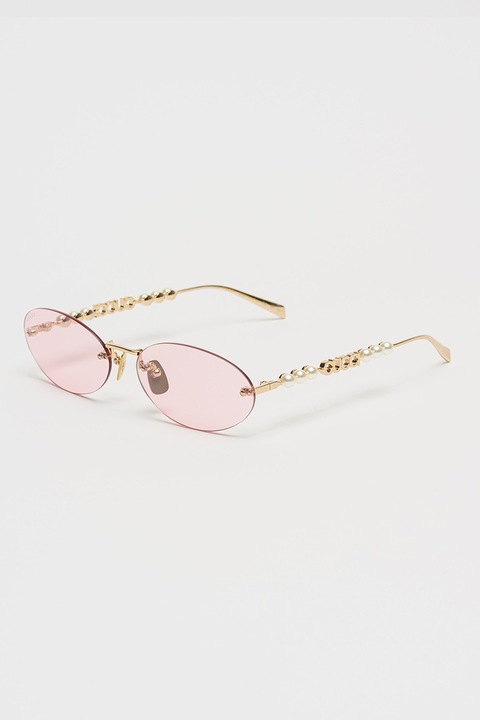 Gucci, Метални слънчеви очила, 62-17-140, Бял/Светлозлатист
