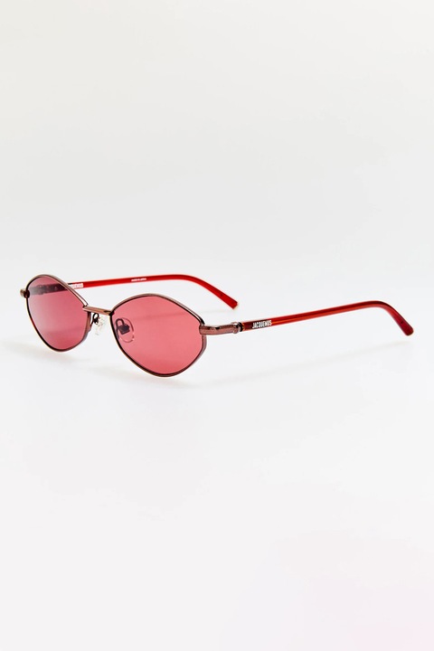 JACQUEMUS, Ochelari de soare ovali cu lentile uni, 57-17-145, Rosu/Auriu rose