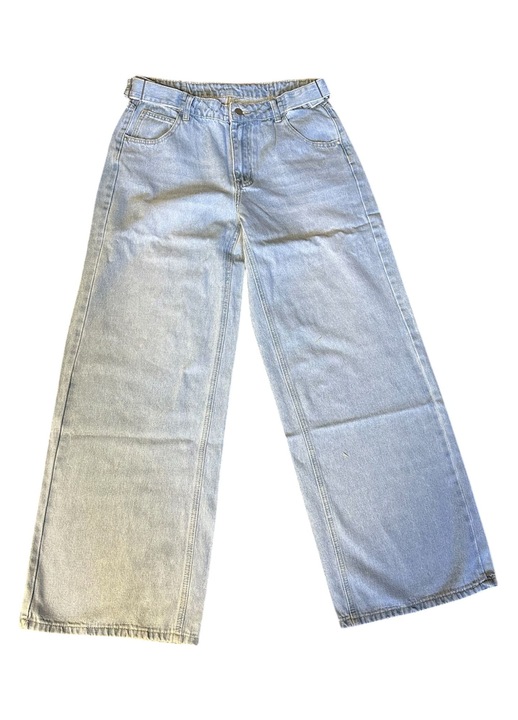 Blugi dama, talie inalta, albastru, drept, casual, marimea M (30)